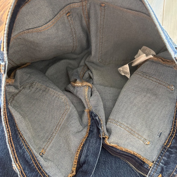 MNG Dark Wash Blue Denim Flared Jeans with Pockets - Size 8 - Picture 11 of 17